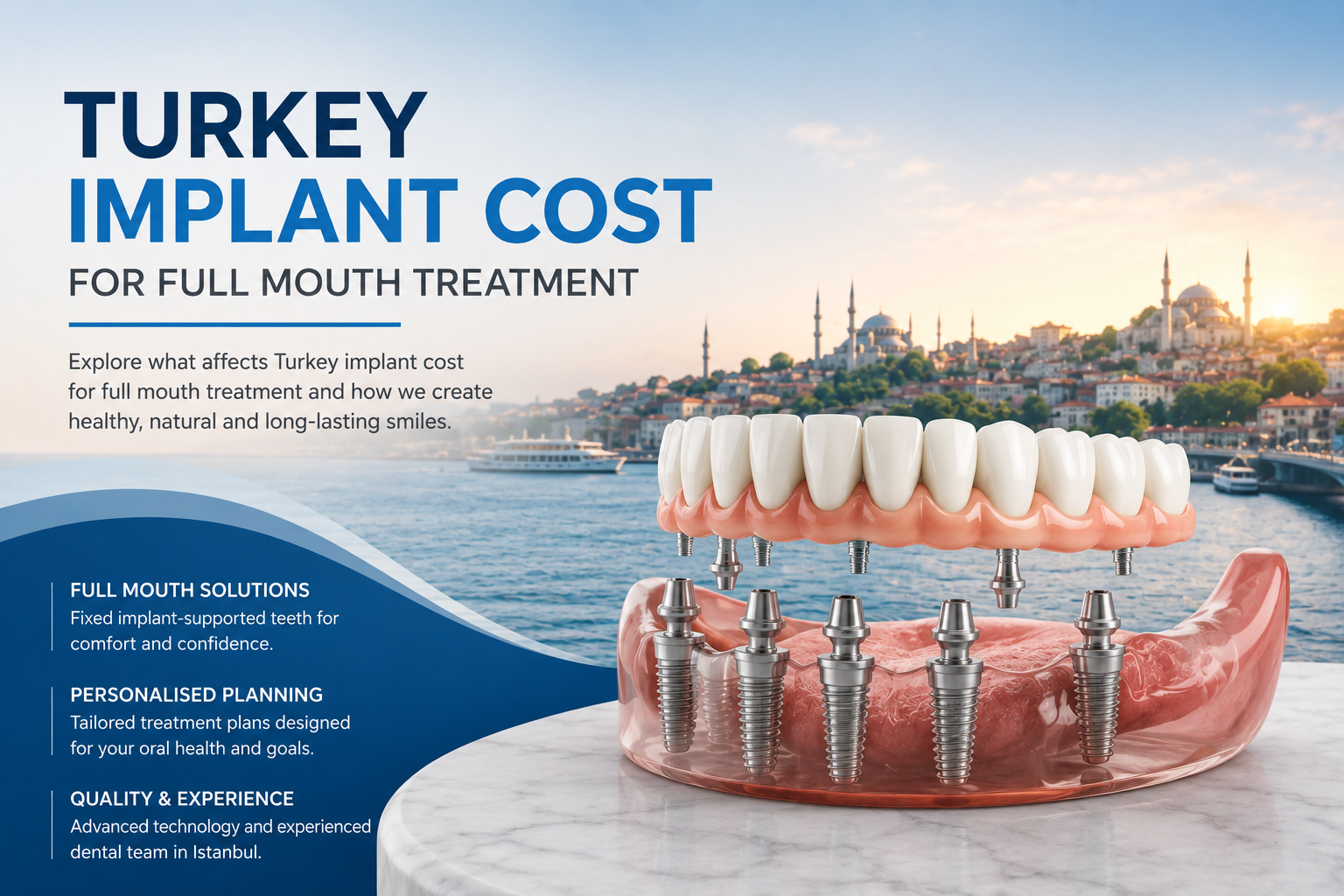 Turkey Implant Cost for Full Mouth Dental Treatment