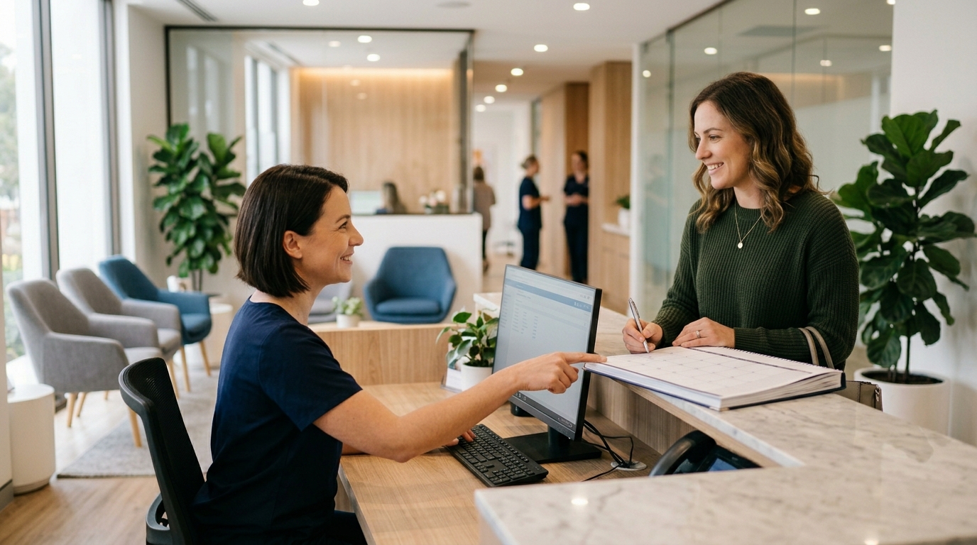 Realistic photo of a dental appointment booking in 2c838d7a0d